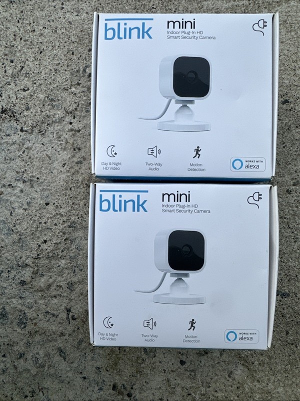A Lot 2 Of Sealed Box NEW! Blink Mini Compact indoor plug-in smart security came gallery