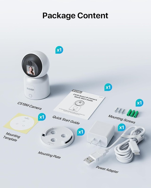 ZOSI 4MP WiFi Security Camera C519M 2 Way Video Human Detect 360° Baby Monitor gallery