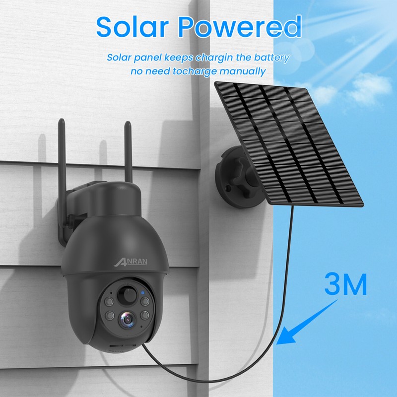 ANRAN Solar Battery Powered Wireless WiFi IP Outdoor Home Security Camera System gallery