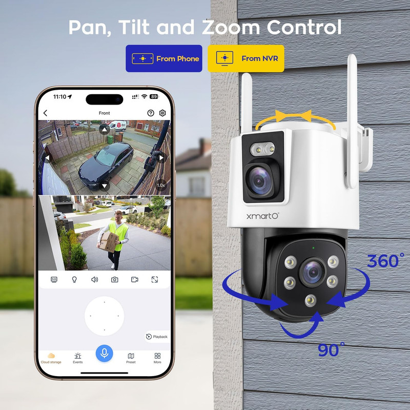 [Dual-Cam 180+° FOV] 6MP 2-In-1 Wifi 6 Home Security Camera with AI Tracking, Pa gallery