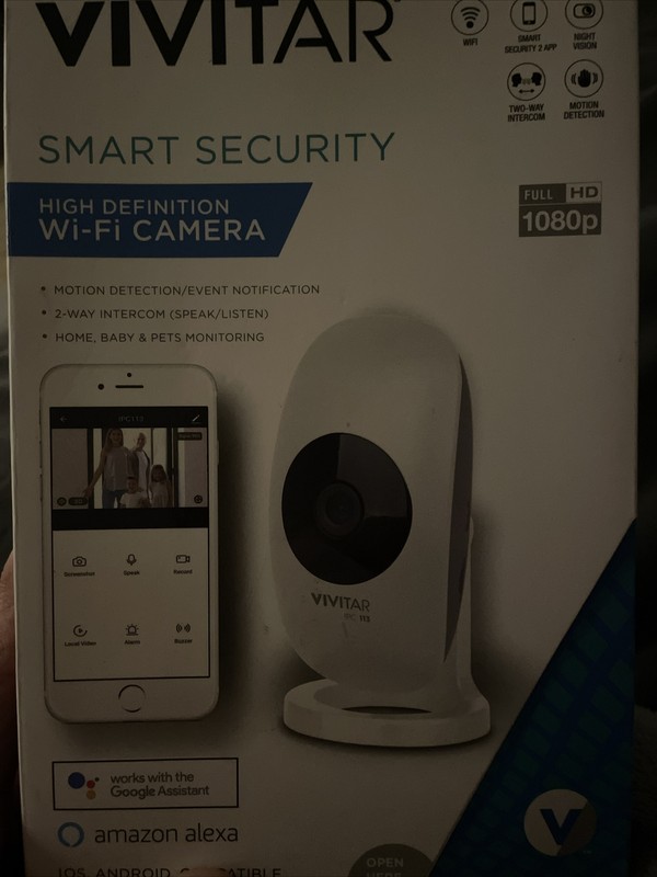 Vivitar Smart Security 720p WiFi Camera Two-Way Intercom, IPC112N-WHT