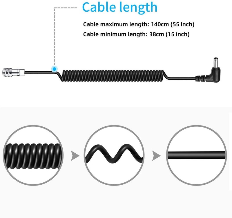 DC to BMPCC 4K/6K Weipu Coiled Power Cable for V-Mount Gold Mount Battery and... gallery