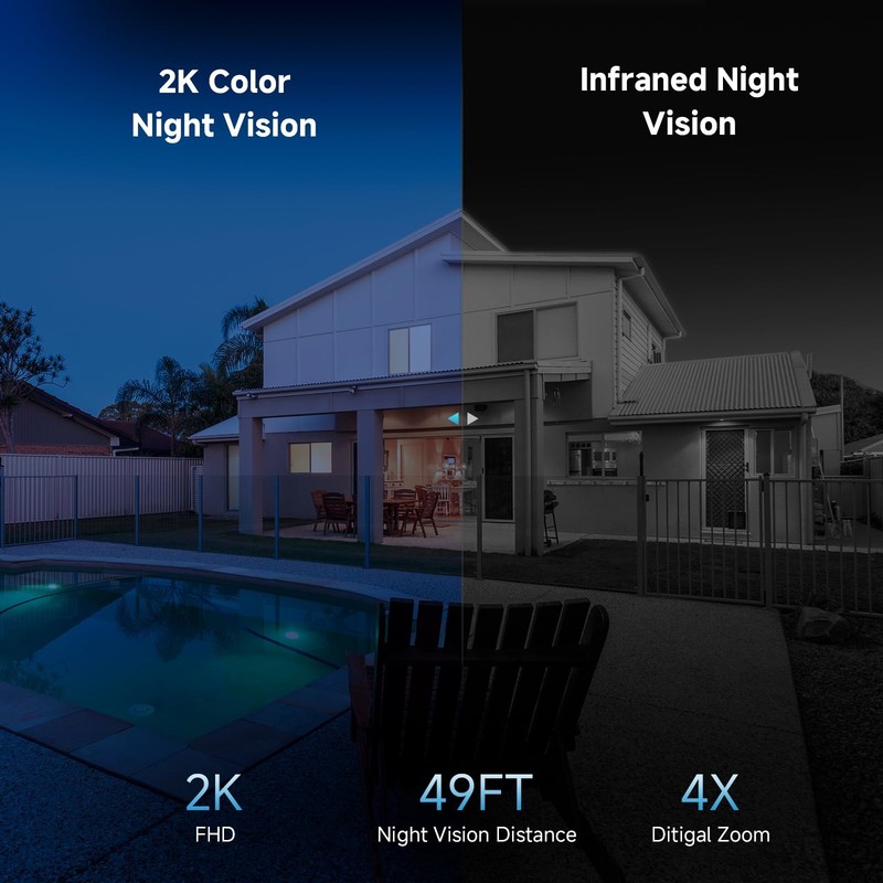 2K Solar Security Cameras Wireless Outdoor, 2PCS Outdoor Camera Wireless with... gallery
