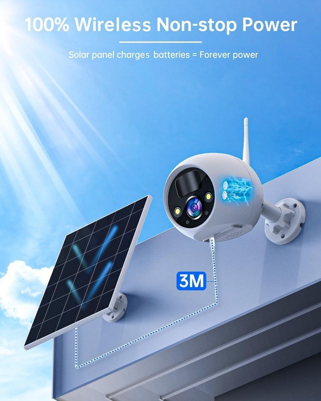 Solar Panel Security Camera Motion Detect WiFi Wireless Night Vision Waterproof gallery