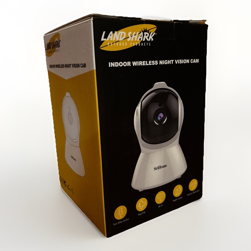 Land, Shark Indoor Wireless Night Vision Cam Security Camera New Open Box