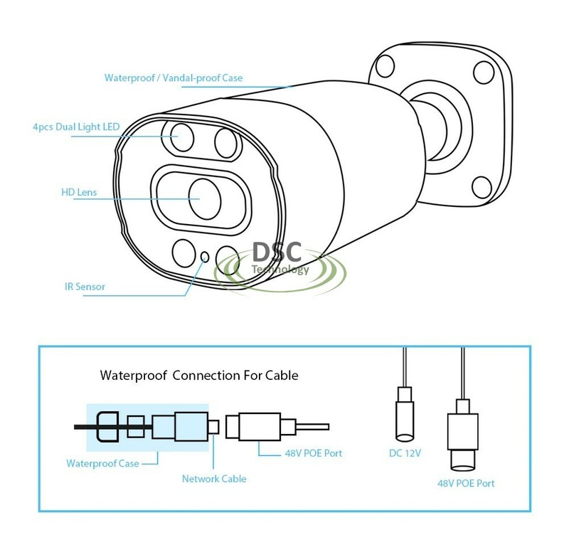 Hikvision Compatible 5MP ColorVu Night Full Color PoE MIC/Speaker Bullet IP Cam gallery