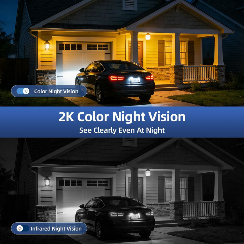 Security Cameras Wireless Outdoor 355° Pan Rotating 2K Color Night Vision Camera gallery
