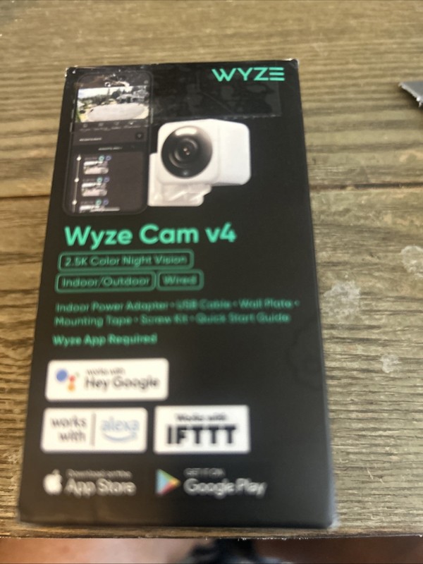 Wyze Cam v4 2.5K QHD Wired Indoor/Outdoor WiFi Smart Security Camera - White gallery