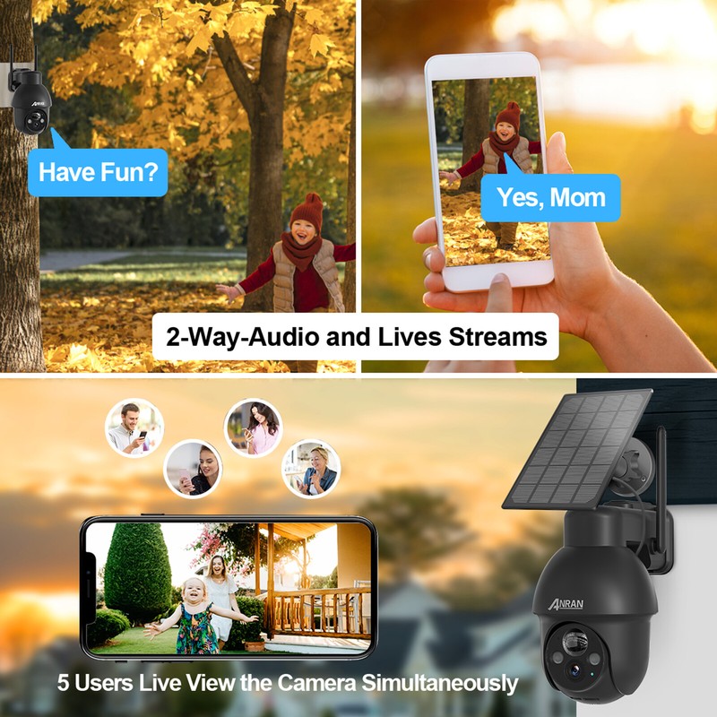 ANRAN Outdoor Solar Wireless 5MP Security Camera Wifi 2 Way Audio Battery IP66 gallery