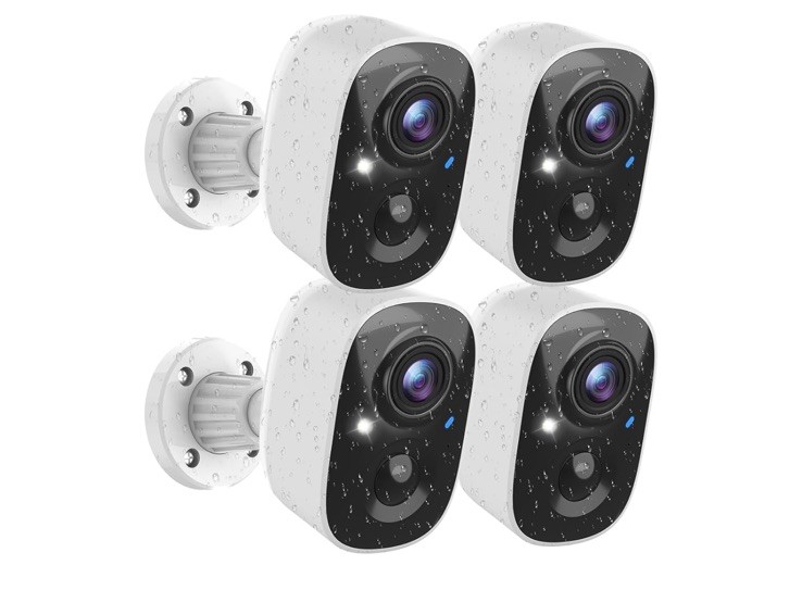 4 MaxiViz Security Cameras Wireless Outdoor, Battery Powered Cameras for Home S