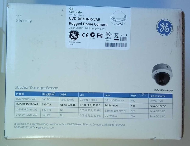 GE Security UVD-XP3DNR-VA9 UltraView Rugged Dome WDR 9-22mm AI IR gallery
