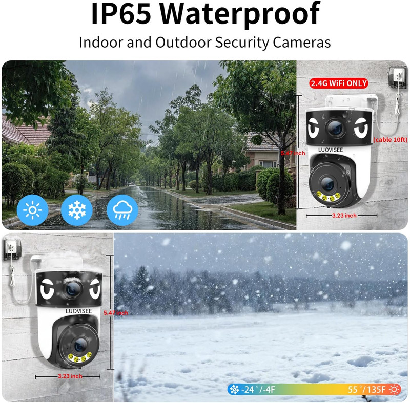 Dual Lens Security Camera Outdoor/Indoor,Wired Camera for Home Security for Plug gallery