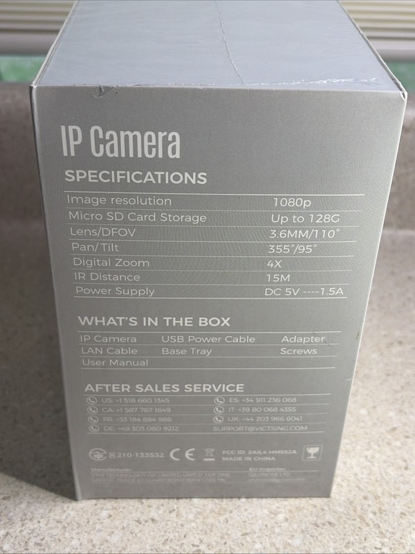 J121~ Victsing IP Camera Model HM552A Indoor Security Camera White gallery