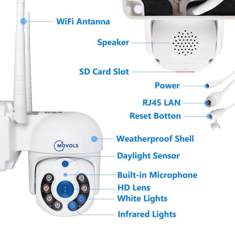 3MP 5MP IP Camera Smart Tracking Wireless Two Way Audio PTZ Outdoor Water gallery