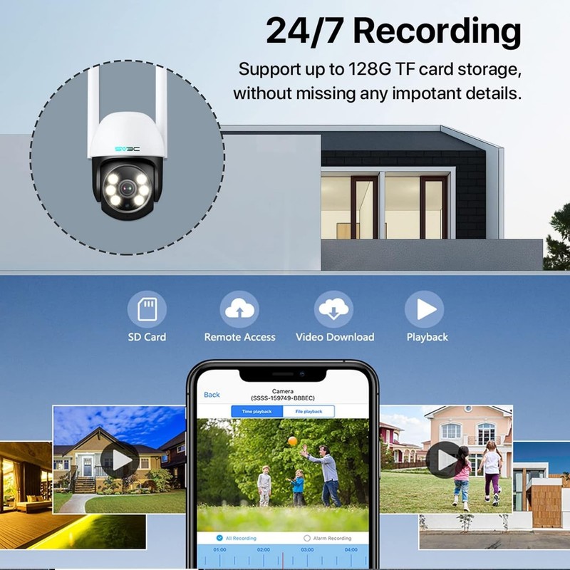 Waterproof PTZ Security Camera - 24/7 Monitoring, Auto Tracking, SD Storage gallery