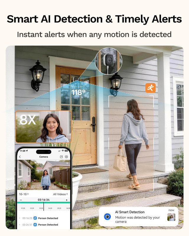 5MP 3K Window Camera with Night Vision, 2.4/5Ghz Wifi Indoor Window Cameras for gallery
