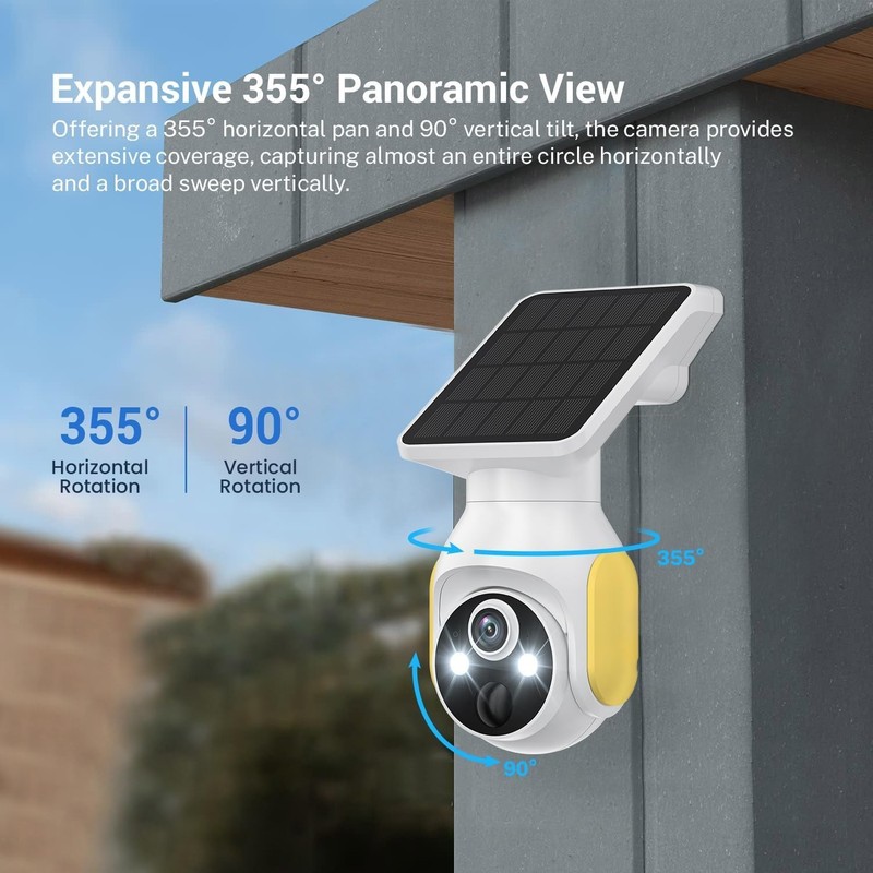 Solar Security Camera Wireless Outdoor Wifi Battery 1080P Night Vision HD gallery
