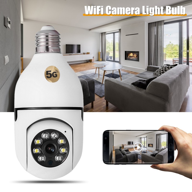 5G dual frequency Wi-Fi Light head camera IR Night Smart Home Wireless Security gallery