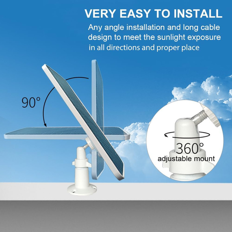 Solar Panel for Simplisafe Outdoor Security Camera and Series 2, Waterproof Sola gallery