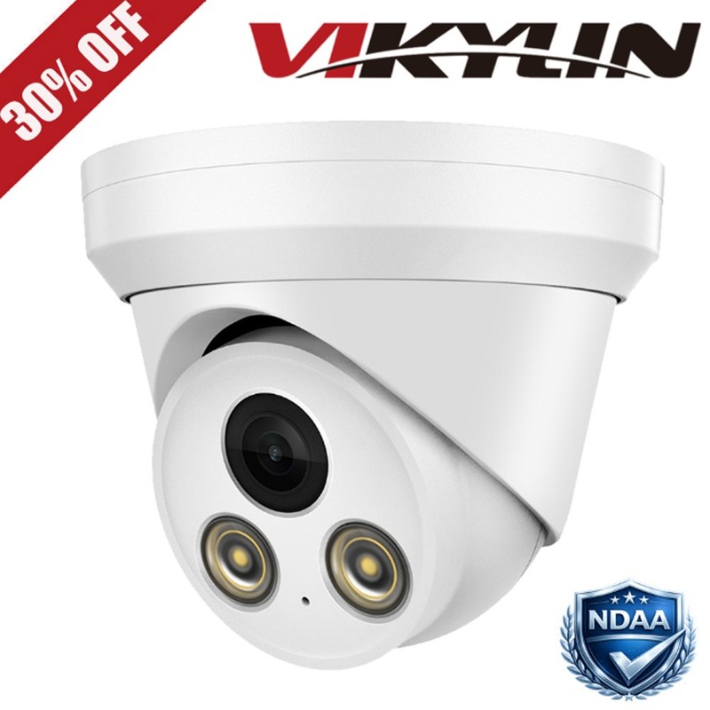 Vikylin 8MP PoE IP Full Color Night Vision Camera MIC Outdoor/Indoor Metal 2.8mm