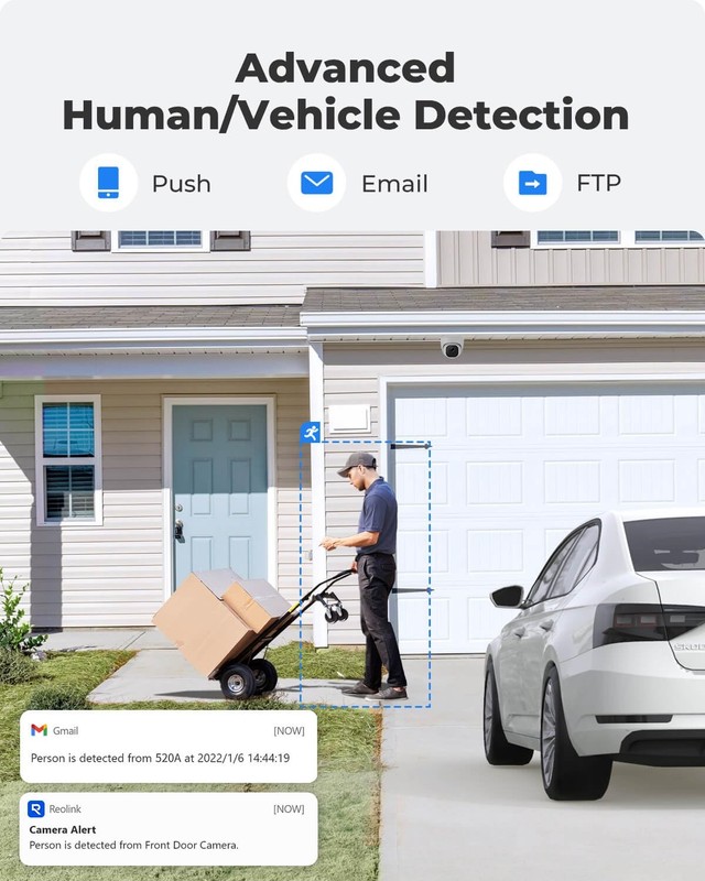 Wired Security Camera Outdoor, IP PoE Dome Surveillance Camera, Smart Human/V... gallery