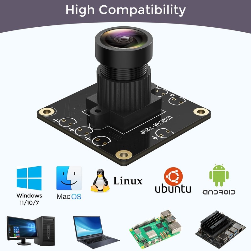 720P USB UVC Camera 120° DFOV for Raspberry Pi, Jetson Nano, Windows, Linux, Mac gallery