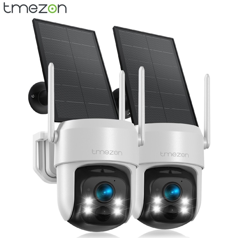 4PACK Solar Battery Powered Camera Wireless Security Sys 2K PTZ Outdoor 3MP gallery