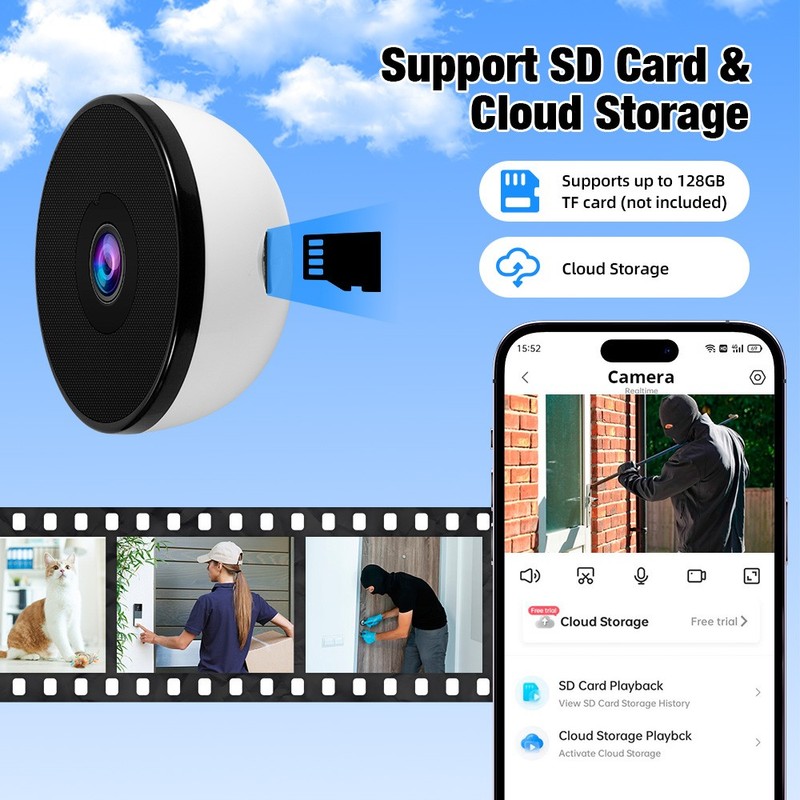 2.4G WIFI Window Camera 4MP Indoor Cameras for Home Security Easy Quick Install gallery