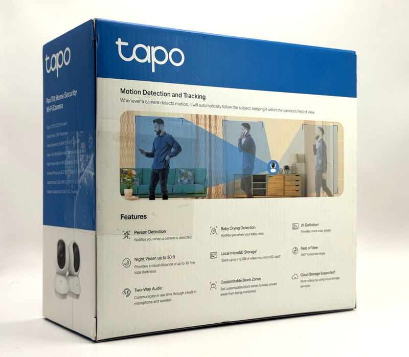 TP-Link Tapo 2K Pan/Tilt Security Camera Motion Detection 2 pack - C210P2 gallery