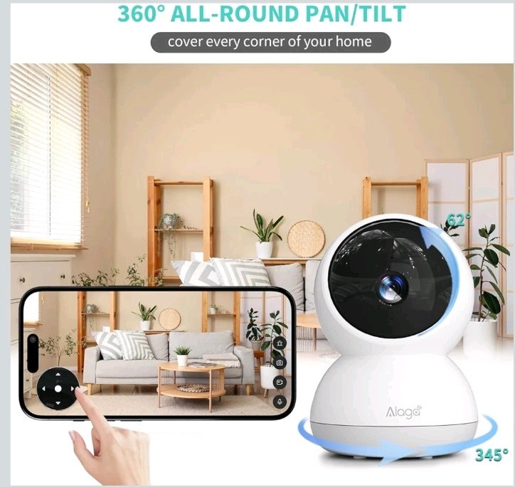 Indoor WiFi Security Camera 3K HD 360° Pan/Tilt, 2-Way Audio, Night Vision NEW gallery