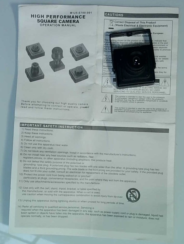 M125-E700-001 High Performance Square Pin Hole Camera gallery
