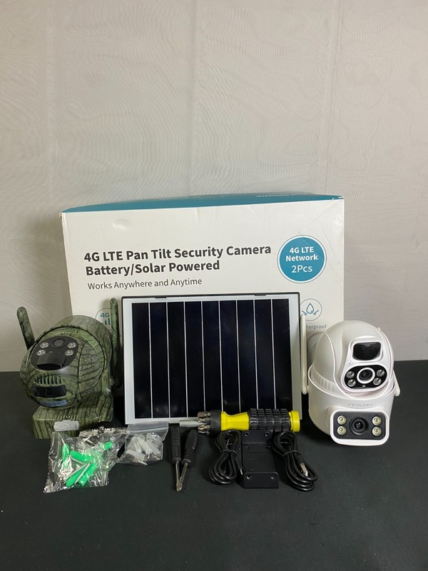 CowWolf AG2 ZC-YT05 Battery/Solar Powered 4G LTE Pan Tilt Security Camera Pack 2