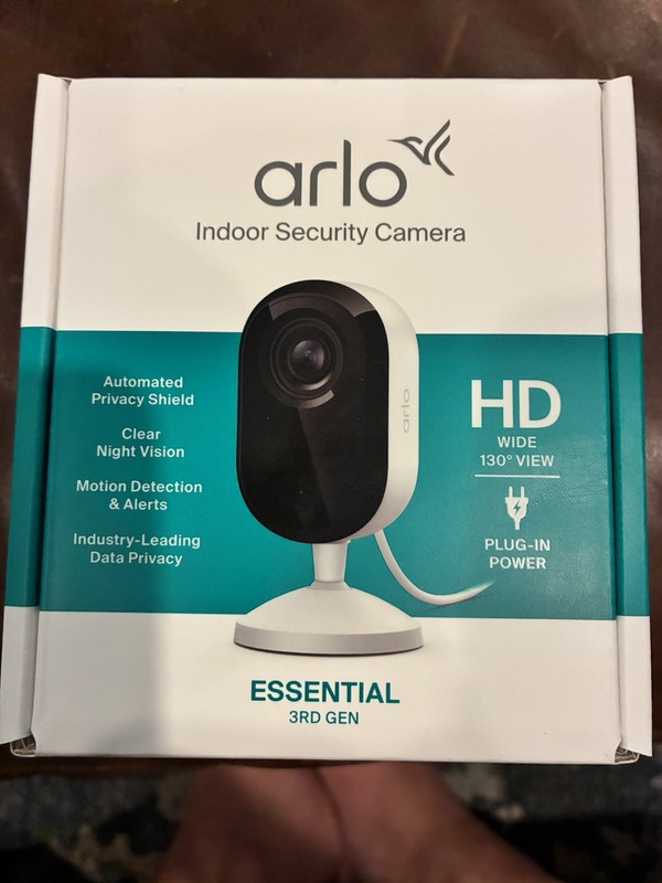 Arlo Essential Indoor Security Camera (3rd Gen,2025 Release) Wired Plug-In Power