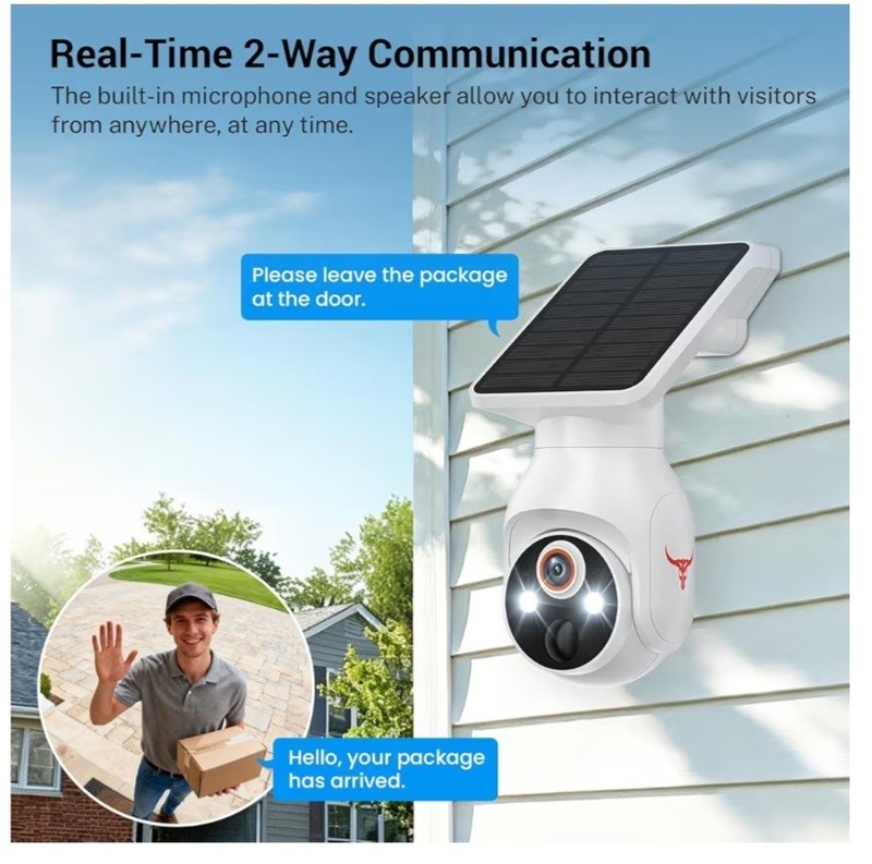 1080P Security Camera Wireless with Solar Panel, Smart AI Human Detection, 2-Way gallery