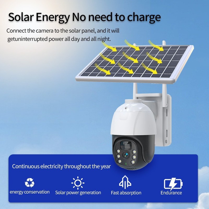 2x Sansco 3MP Wi-Fi Solar PTZ Security Camera 2-way Audio Wireless Surveillance gallery