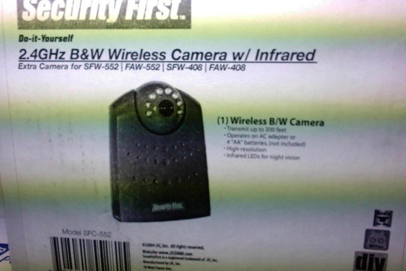 Security First 2.4GHz B&W Wireless Camera w/Infrared gallery