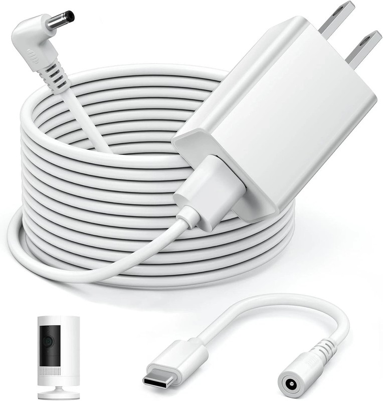 Indoor & Outdoor Power Adapter for Ring Stick up Cam Battery/Plug-In, 4M/13.1 ft gallery
