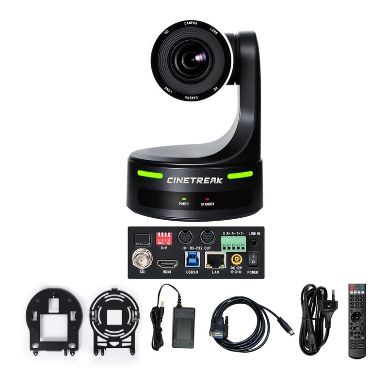 CineTreak CT-PT12 PTZ Camera – 1080p60, 12x Optical Zoom with AI Human Tracking