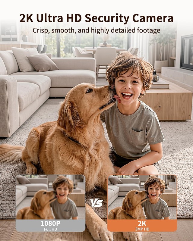 𝟐𝐊 Indoor Cameras for Home Security, for indoor Baby Pet Dog Cat Nanny gallery