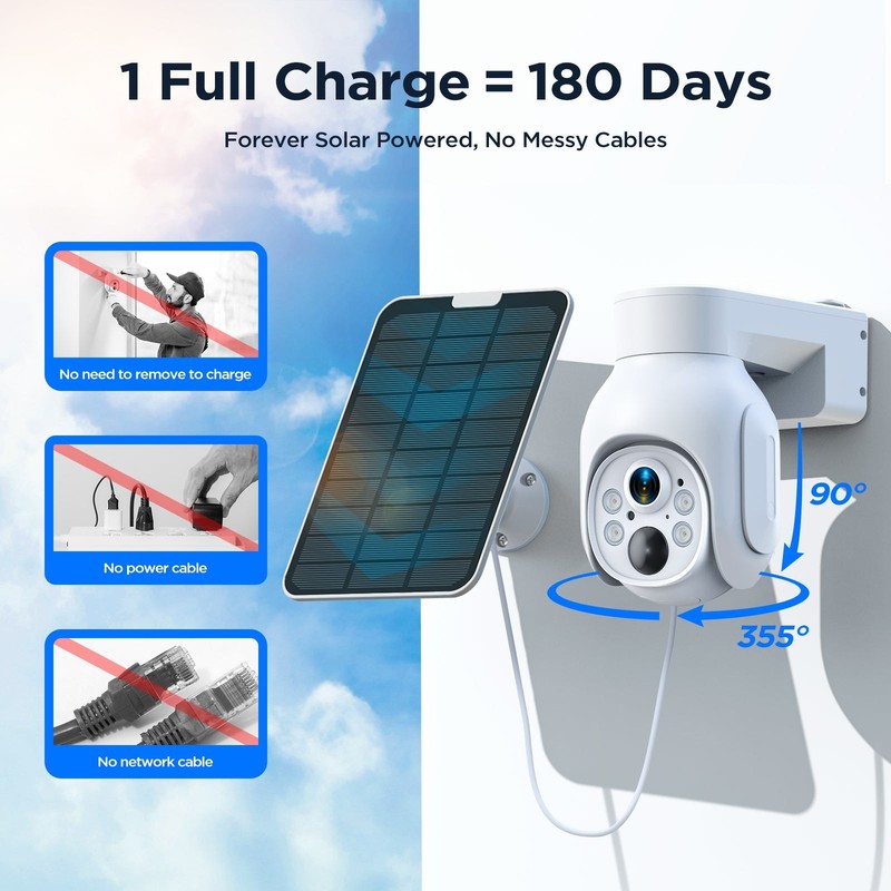 4MP Solar Battery Powered Security Camera System with 10CH WiFi NVR 2-Way Talk gallery