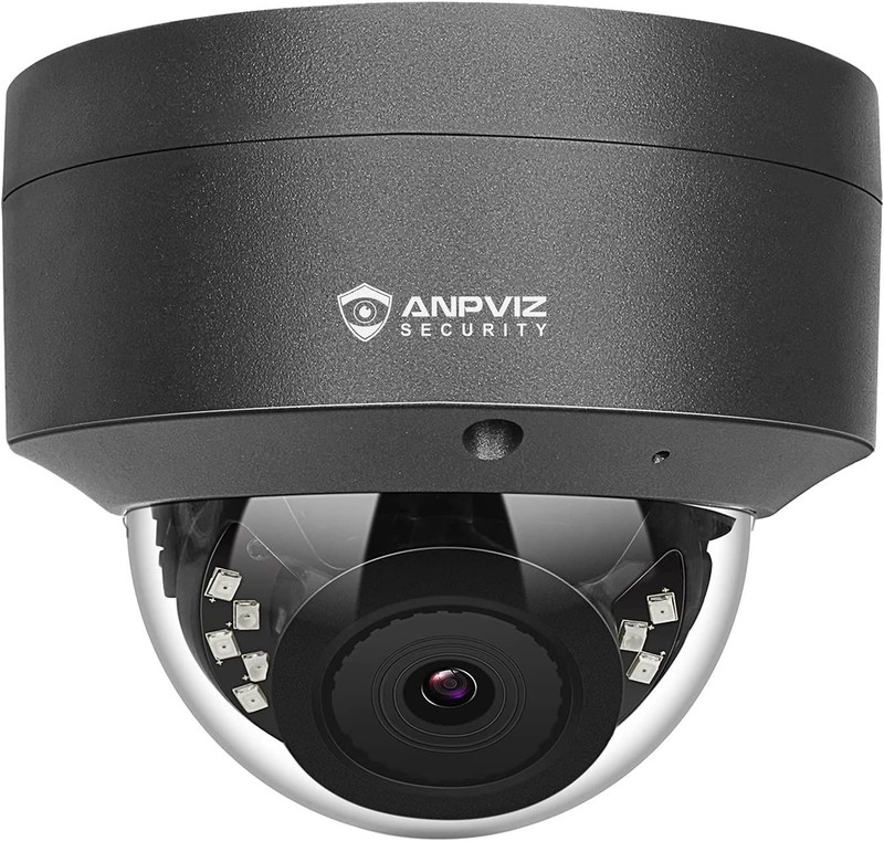 Anpviz 5MP PoE Camera, Outdoor Vandal Dome Security 1 Count (Pack of 1), Grey
