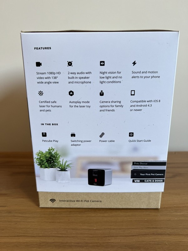 NIB, Sealed Petcube Play Indoor 1080p Wi-Fi Pet Cam w/Laser Toy, Matte Silver gallery