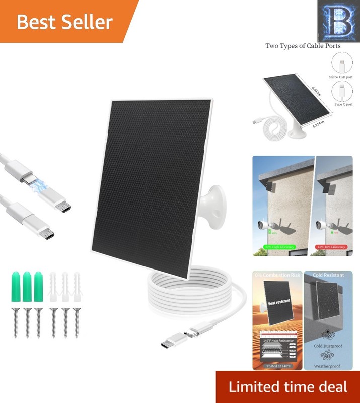 Safe and Efficient 4W Solar Panel for Outdoor Use – Perfect for Security Cameras