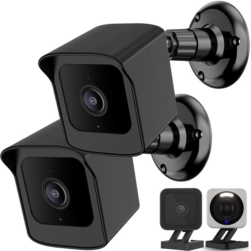 Weatherproof Mount for Wyze Cam V4/V3 - 360° Adjustable Wall Bracket, 2 Pack gallery
