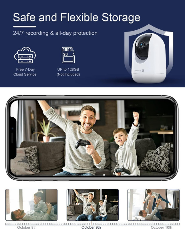 Indoor Security Camera 2K, Pet Camera with Phone App, Wifi Cameras for Home Secu gallery