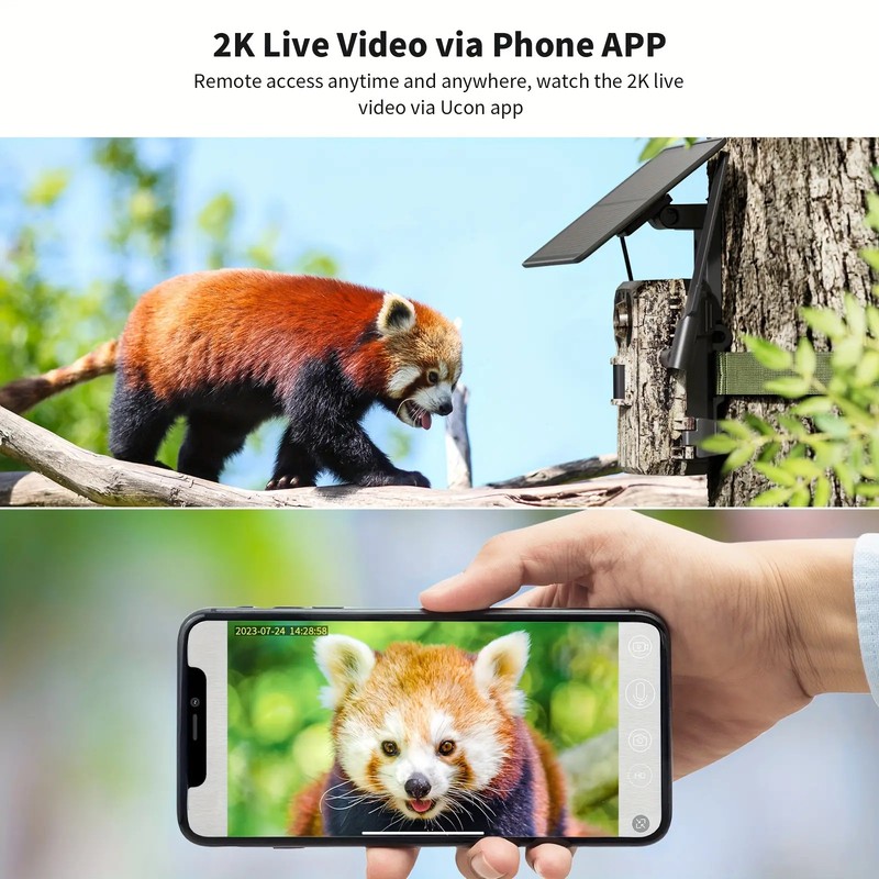 3G/4G LTE Solar Powered Cellular Tracking Camera with 2.7K Live View, with Live gallery