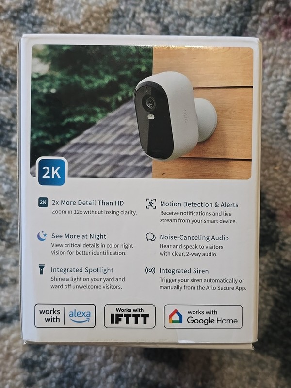 Arlo Essential Outdoor/Indoor 2nd Gen 2K Wireless Security Camera White gallery