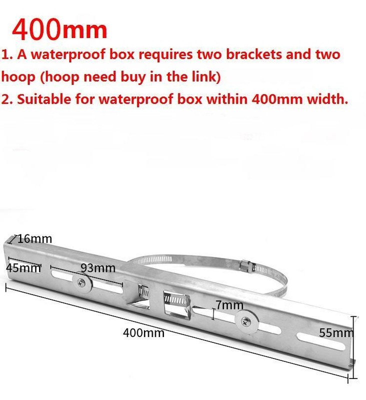 Pipe Pole Wall Mount Waterproof Box Monitoring Bracket Hoop Diameter 10-40cm Lot gallery