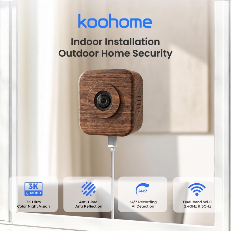 5MP 3K Window Camera for Indoor & Outdoor Home Security, Magnetic Mount, Full... gallery
