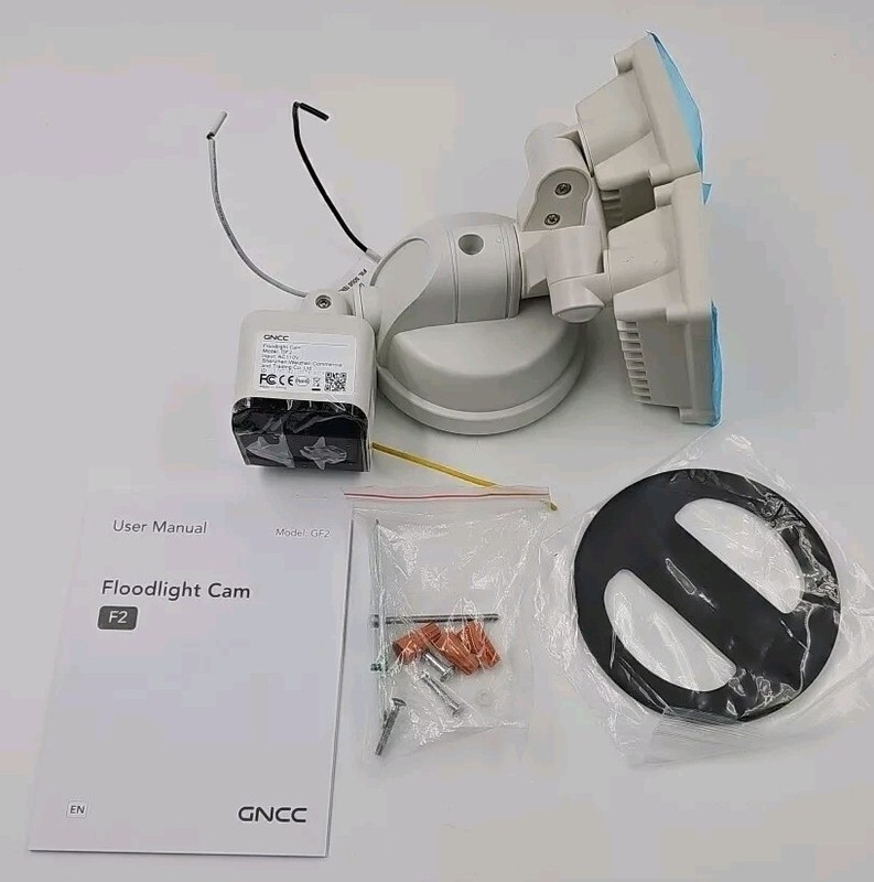 Floodlight Camera for Home Security, GNCC WiFi CCTV Security Outdoor White